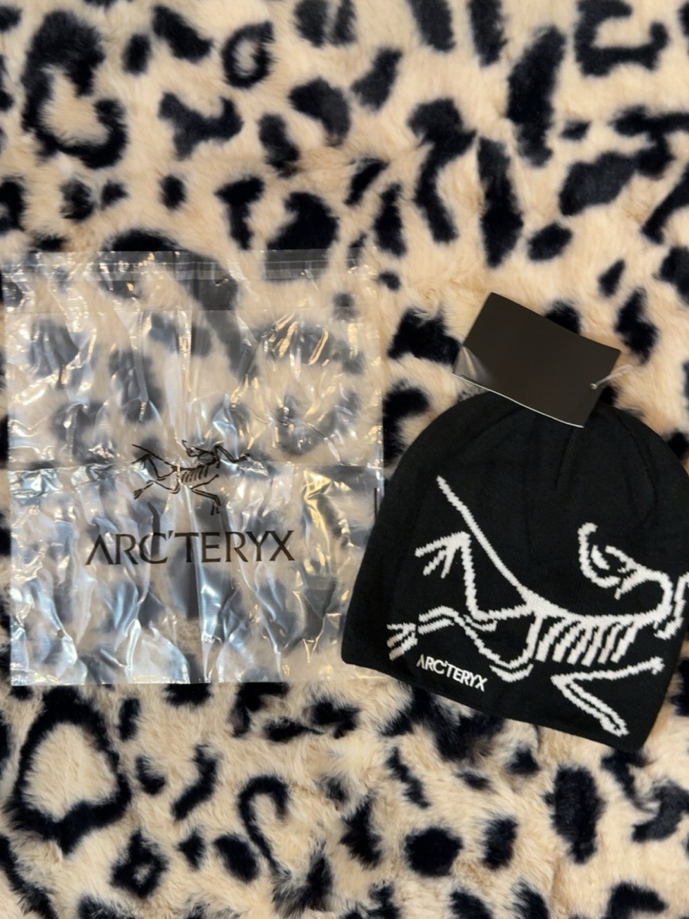 Arc'teryx Black and White Logo Knit Beanie